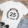 Men's PC Cotton 25th Anniversary Printed T Shirt (Color: White, Thread Count: 180GSM) Men's PC Cotton 25th Anniversary Printed T Shirt (Color: White, Thread Count: 180GSM)