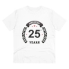 Men's PC Cotton 25th Anniversary Printed T Shirt (Color: White, Thread Count: 180GSM) Men's PC Cotton 25th Anniversary Printed T Shirt (Color: White, Thread Count: 180GSM)