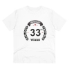Men's PC Cotton 33rd Anniversary Printed T Shirt (Color: White, Thread Count: 180GSM)