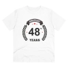Men's PC Cotton 48th Anniversary Printed T Shirt (Color: White, Thread Count: 180GSM) Men's PC Cotton 48th Anniversary Printed T Shirt (Color: White, Thread Count: 180GSM)