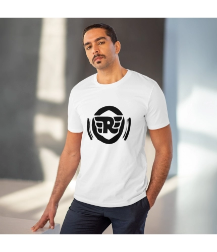 Men's PC Cotton Bike Ride Design Printed T Shirt (Color: White, Thread Count: 180GSM)