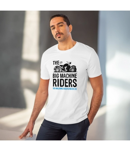Men's PC Cotton Bike Ride Design Printed T Shirt (Color: White, Thread Count: 180GSM)