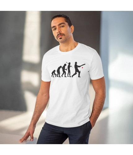 Men's PC Cotton Cricket Design Printed T Shirt (Color: White, Thread Count: 180GSM) Men's PC Cotton Cricket Design Printed T Shirt (Color: White, Thread Count: 180GSM)