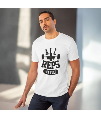 Men's PC Cotton All Reps Matter Printed T Shirt (Color: White, Thread Count: 180GSM)