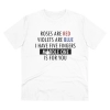 Men's PC Cotton Roses Are Red Printed T Shirt (Color: White, Thread Count: 180GSM) Men's PC Cotton Roses Are Red Printed T Shirt (Color: White, Thread Count: 180GSM)