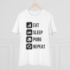 Men's PC Cotton Eat Sleep Pubg Repeat Printed T Shirt (Color: White, Thread Count: 180GSM) Men's PC Cotton Eat Sleep Pubg Repeat Printed T Shirt (Color: White, Thread Count: 180GSM)