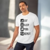 Men's PC Cotton Eat Sleep Pubg Repeat Printed T Shirt (Color: White, Thread Count: 180GSM) Men's PC Cotton Eat Sleep Pubg Repeat Printed T Shirt (Color: White, Thread Count: 180GSM)