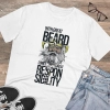 Men's PC Cotton With Great Beard Comes Printed T Shirt (Color: White, Thread Count: 180GSM) Men's PC Cotton With Great Beard Comes Printed T Shirt (Color: White, Thread Count: 180GSM)
