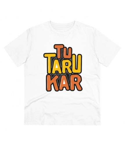 Men's PC Cotton Tu Taru Kar Printed T Shirt (Color: White, Thread Count: 180GSM)