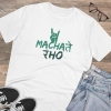 Men's PC Cotton Machate Raho Printed T Shirt (Color: White, Thread Count: 180GSM) Men's PC Cotton Machate Raho Printed T Shirt (Color: White, Thread Count: 180GSM)