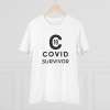 Men's PC Cotton Covid 19 Survivor Printed T Shirt (Color: White, Thread Count: 180GSM) Men's PC Cotton Covid 19 Survivor Printed T Shirt (Color: White, Thread Count: 180GSM)