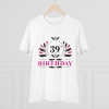 Men's PC Cotton 39th Birthday Printed T Shirt (Color: White, Thread Count: 180GSM)