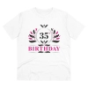 Men's PC Cotton 35th Birthday Printed T Shirt (Color: White, Thread Count: 180GSM)