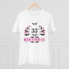 Men's PC Cotton 33rd Birthday Printed T Shirt (Color: White, Thread Count: 180GSM) Men's PC Cotton 33rd Birthday Printed T Shirt (Color: White, Thread Count: 180GSM)