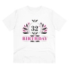 Men's PC Cotton 32nd Birthday Printed T Shirt (Color: White, Thread Count: 180GSM) Men's PC Cotton 32nd Birthday Printed T Shirt (Color: White, Thread Count: 180GSM)