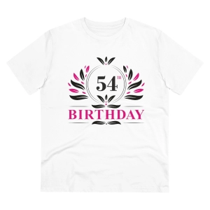 Generic Men's PC Cotton 54th Birthday Printed T Shirt (Color: White, Thread Count: 180GSM)