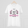 Men's PC Cotton 63rd Birthday Printed T Shirt (Color: White, Thread Count: 180GSM) Men's PC Cotton 63rd Birthday Printed T Shirt (Color: White, Thread Count: 180GSM)