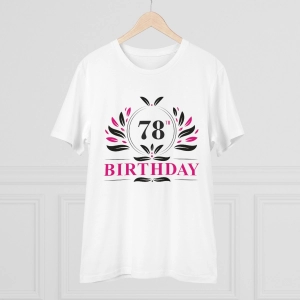 Generic Men's PC Cotton 78th Birthday Printed T Shirt (Color: White, Thread Count: 180GSM)