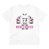Men's PC Cotton 73rd Birthday Printed T Shirt (Color: White, Thread Count: 180GSM) Men's PC Cotton 73rd Birthday Printed T Shirt (Color: White, Thread Count: 180GSM)