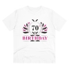 Men's PC Cotton 70th Birthday Printed T Shirt (Color: White, Thread Count: 180GSM) Men's PC Cotton 70th Birthday Printed T Shirt (Color: White, Thread Count: 180GSM)