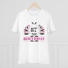 Men's PC Cotton 87th Birthday Printed T Shirt (Color: White, Thread Count: 180GSM) Men's PC Cotton 87th Birthday Printed T Shirt (Color: White, Thread Count: 180GSM)