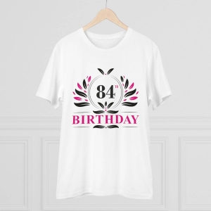 Generic Men's PC Cotton 84th Birthday Printed T Shirt (Color: White, Thread Count: 180GSM)