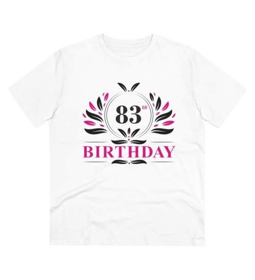 Men's PC Cotton 83rd Birthday Printed T Shirt (Color: White, Thread Count: 180GSM)