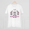 Men's PC Cotton 81st Birthday Printed T Shirt (Color: White, Thread Count: 180GSM) Men's PC Cotton 81st Birthday Printed T Shirt (Color: White, Thread Count: 180GSM)