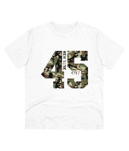 Men's PC Cotton New York City Printed T Shirt (Color: White, Thread Count: 180GSM)