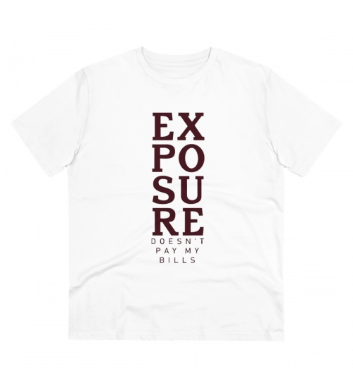 Men's PC Cotton Exposure Printed T Shirt (Color: White, Thread Count: 180GSM)