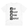 Men's PC Cotton Eat Sleep Pubg Repeat Printed T Shirt (Color: White, Thread Count: 180GSM) Men's PC Cotton Eat Sleep Pubg Repeat Printed T Shirt (Color: White, Thread Count: 180GSM)