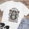 Men's PC Cotton Gorila Desing Printed T Shirt (Color: White, Thread Count: 180GSM)