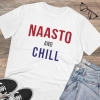 Men's PC Cotton Nasto And Chill Printed T Shirt (Color: White, Thread Count: 180GSM) Men's PC Cotton Nasto And Chill Printed T Shirt (Color: White, Thread Count: 180GSM)