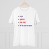 Men's PC Cotton Pizza Burger Pan Cake Maa Ke Hath Ka Khana Printed T Shirt (Color: White, Thread Count: 180GSM)