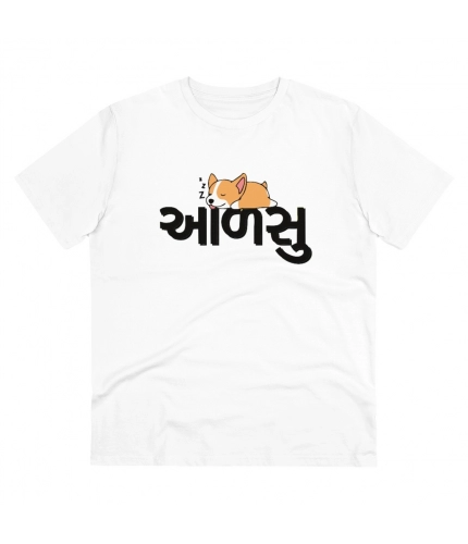 Men's PC Cotton Aadsu Printed T Shirt (Color: White, Thread Count: 180GSM)