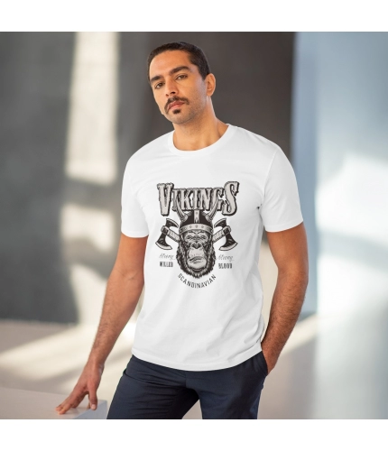 Men's PC Cotton Gorila Desing Printed T Shirt (Color: White, Thread Count: 180GSM) Men's PC Cotton Gorila Desing Printed T Shirt (Color: White, Thread Count: 180GSM)