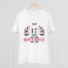 Men's PC Cotton 17th Birthday Printed T Shirt (Color: White, Thread Count: 180GSM) Men's PC Cotton 17th Birthday Printed T Shirt (Color: White, Thread Count: 180GSM)