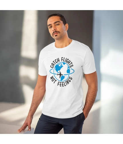 Men's PC Cotton Explore The Unseen Printed T Shirt (Color: White, Thread Count: 180GSM) Men's PC Cotton Explore The Unseen Printed T Shirt (Color: White, Thread Count: 180GSM)