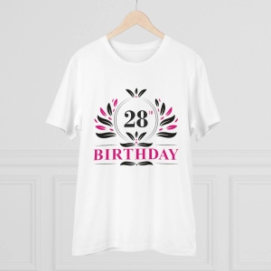 Generic Men's PC Cotton 28th Birthday Printed T Shirt (Color: White, Thread Count: 180GSM)