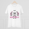 Men's PC Cotton 38th Birthday Printed T Shirt (Color: White, Thread Count: 180GSM) Men's PC Cotton 38th Birthday Printed T Shirt (Color: White, Thread Count: 180GSM)