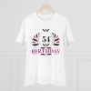 Men's PC Cotton 54th Birthday Printed T Shirt (Color: White, Thread Count: 180GSM) Men's PC Cotton 54th Birthday Printed T Shirt (Color: White, Thread Count: 180GSM)