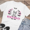 Men's PC Cotton 54th Birthday Printed T Shirt (Color: White, Thread Count: 180GSM) Men's PC Cotton 54th Birthday Printed T Shirt (Color: White, Thread Count: 180GSM)