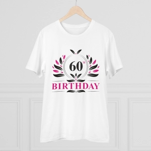 Generic Men's PC Cotton 60th Birthday Printed T Shirt (Color: White, Thread Count: 180GSM)