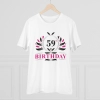 Men's PC Cotton 59th Birthday Printed T Shirt (Color: White, Thread Count: 180GSM)