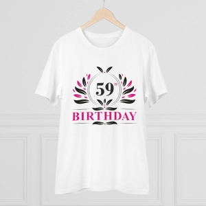 Generic Men's PC Cotton 59th Birthday Printed T Shirt (Color: White, Thread Count: 180GSM)