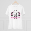 Men's PC Cotton 72nd Birthday Printed T Shirt (Color: White, Thread Count: 180GSM)