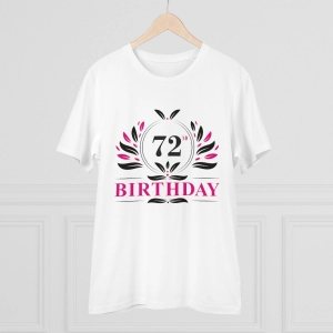 Generic Men's PC Cotton 72nd Birthday Printed T Shirt (Color: White, Thread Count: 180GSM)