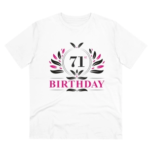 Generic Men's PC Cotton 71st Birthday Printed T Shirt (Color: White, Thread Count: 180GSM)