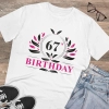 Men's PC Cotton 67th Birthday Printed T Shirt (Color: White, Thread Count: 180GSM) Men's PC Cotton 67th Birthday Printed T Shirt (Color: White, Thread Count: 180GSM)