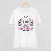 Men's PC Cotton 100th Birthday Printed T Shirt (Color: White, Thread Count: 180GSM)